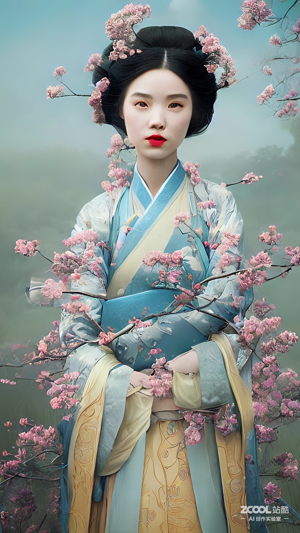 #AI创作实验室#【汉服】【油画X中国画】（图ZMzIxNDM0MTg4） - AI作品 - 站酷设计师xingceng2号原创素材 - 站酷ZCOOL