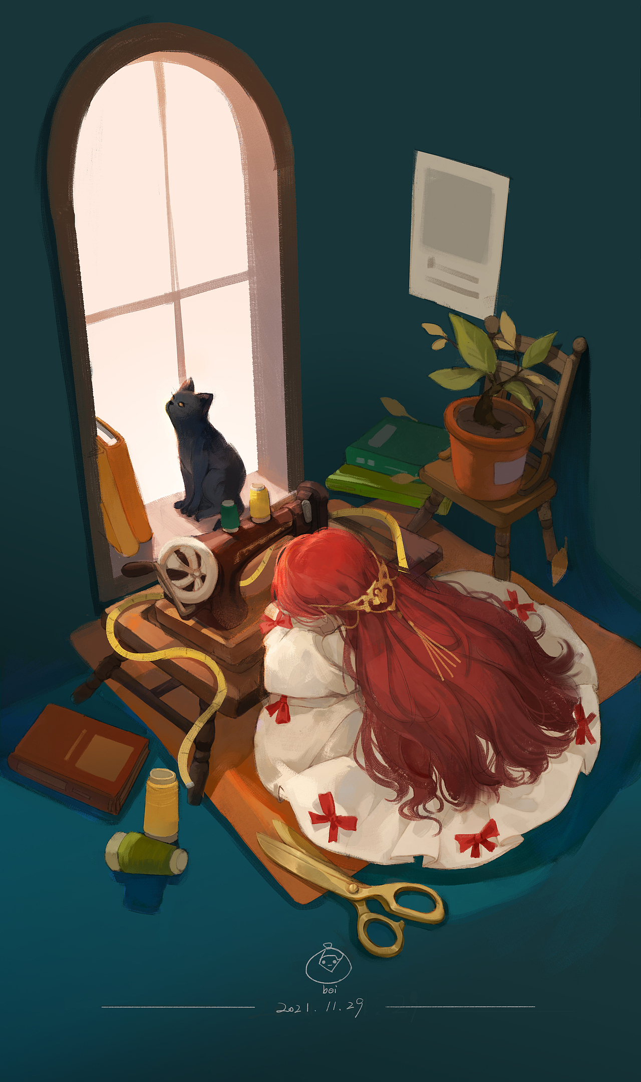 少女的房间系列图（图ZMzA4OTM3NjUy） - 绘本 - 站酷设计师_被子_原创素材 - 站酷ZCOOL