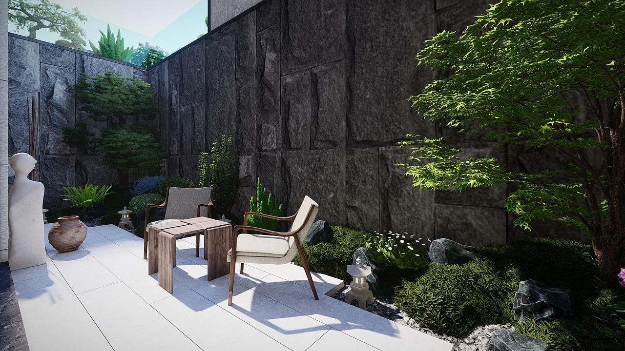 新中式庭院设计（图ZMzA0OTEyMTA4） - 景观设计 - 站酷设计师Paddy庭院设计原创素材 - 站酷ZCOOL