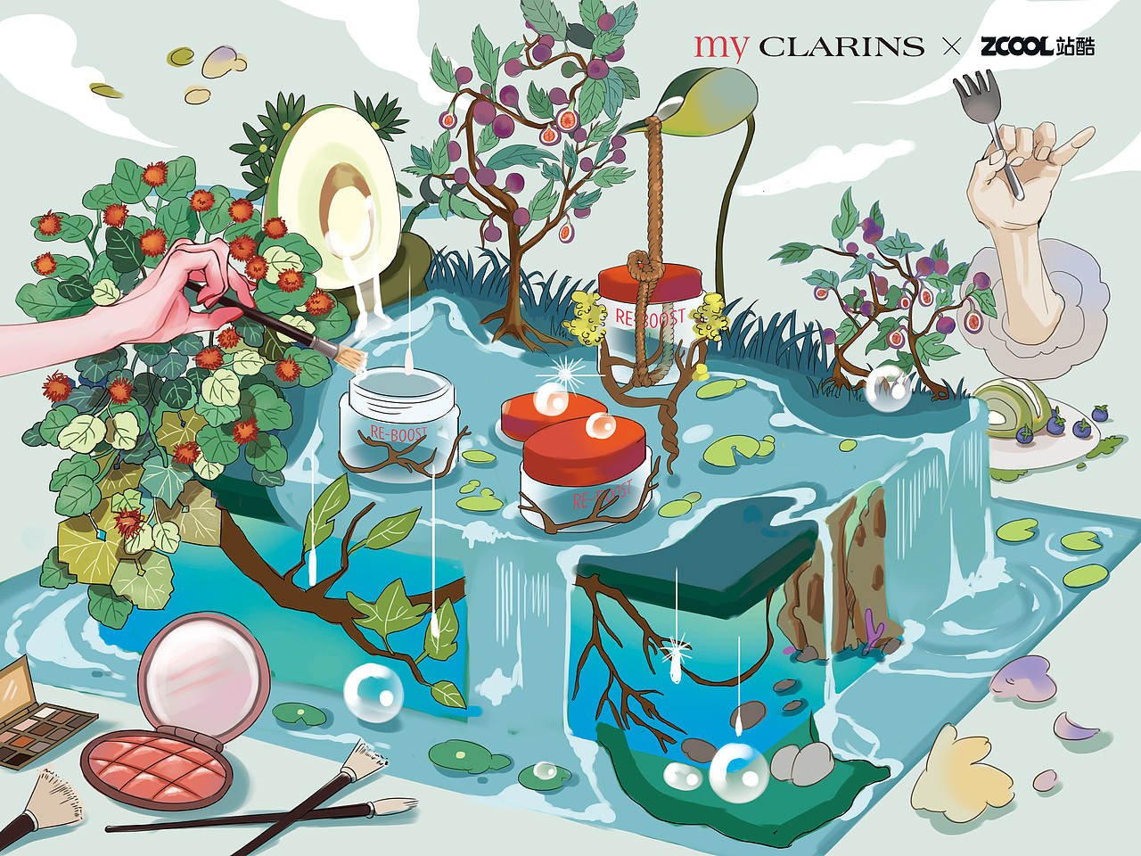 肌食同源自然植物田（图ZMzQ3NDM5NTE2） - 海报 - 站酷设计师芭蕉蒲扇ROUXIAN原创素材 - 站酷ZCOOL