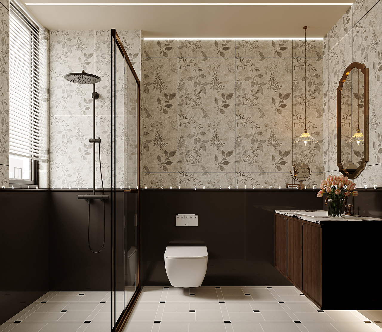 法式客餐厅整案-白龙马效果图设计