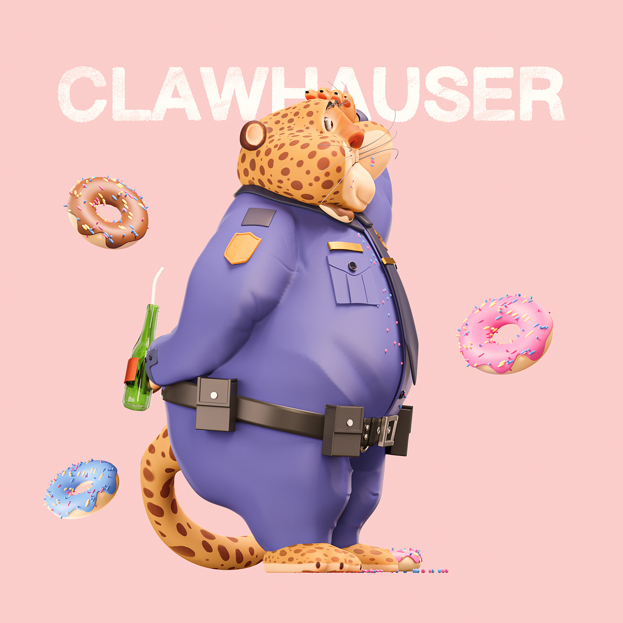 blender卡通人物渲染——豹警官