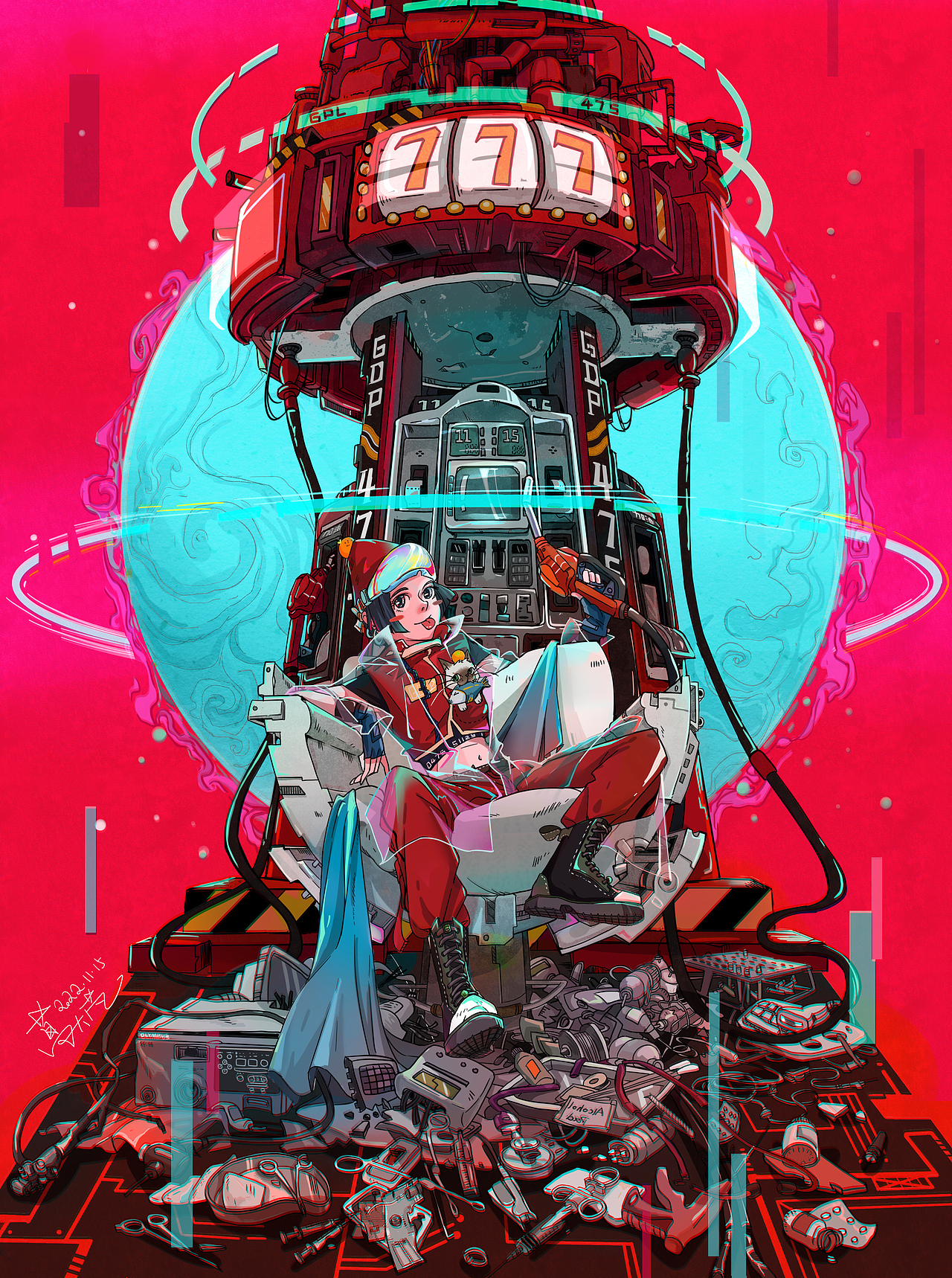 這一站加油站（圖ZMzIyNDQ0NTI0） - 商業(yè)插畫(huà) - 站酷設(shè)計(jì)師葛大芃向你打招呼原創(chuàng)素材 - 站酷ZCOOL