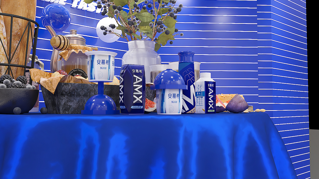 安慕希展台（图ZMzE4MzQ4ODA0） - 场景 - 站酷设计师张牙舞爪cc原创素材 - 站酷ZCOOL