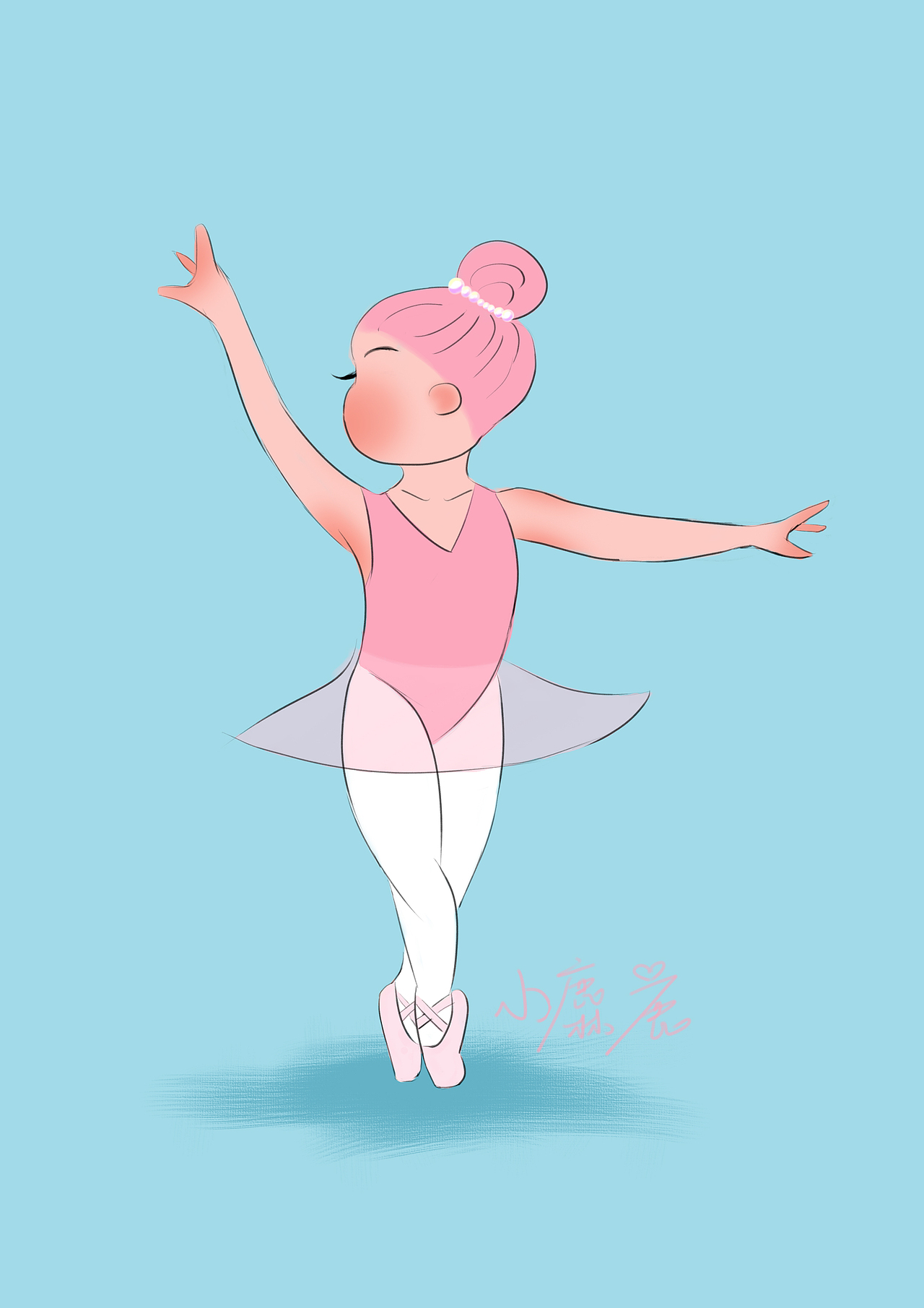 肉肉女孩系列跳舞q版女孩芭蕾舞女孩