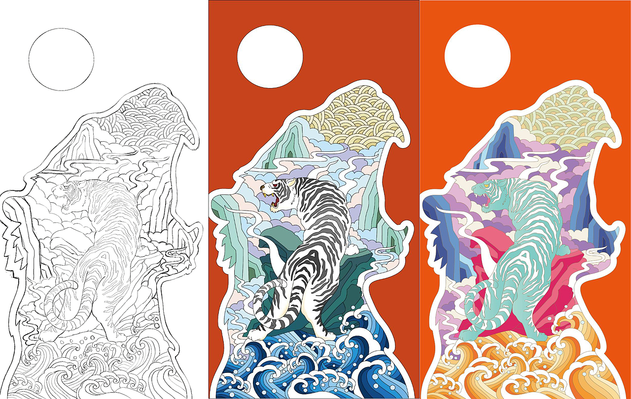 十二生肖银币红包封面插画设计（图ZMzAwOTg2OTky） - 新锐潮流插画 - 站酷设计师Allen房少F原创素材 - 站酷ZCOOL