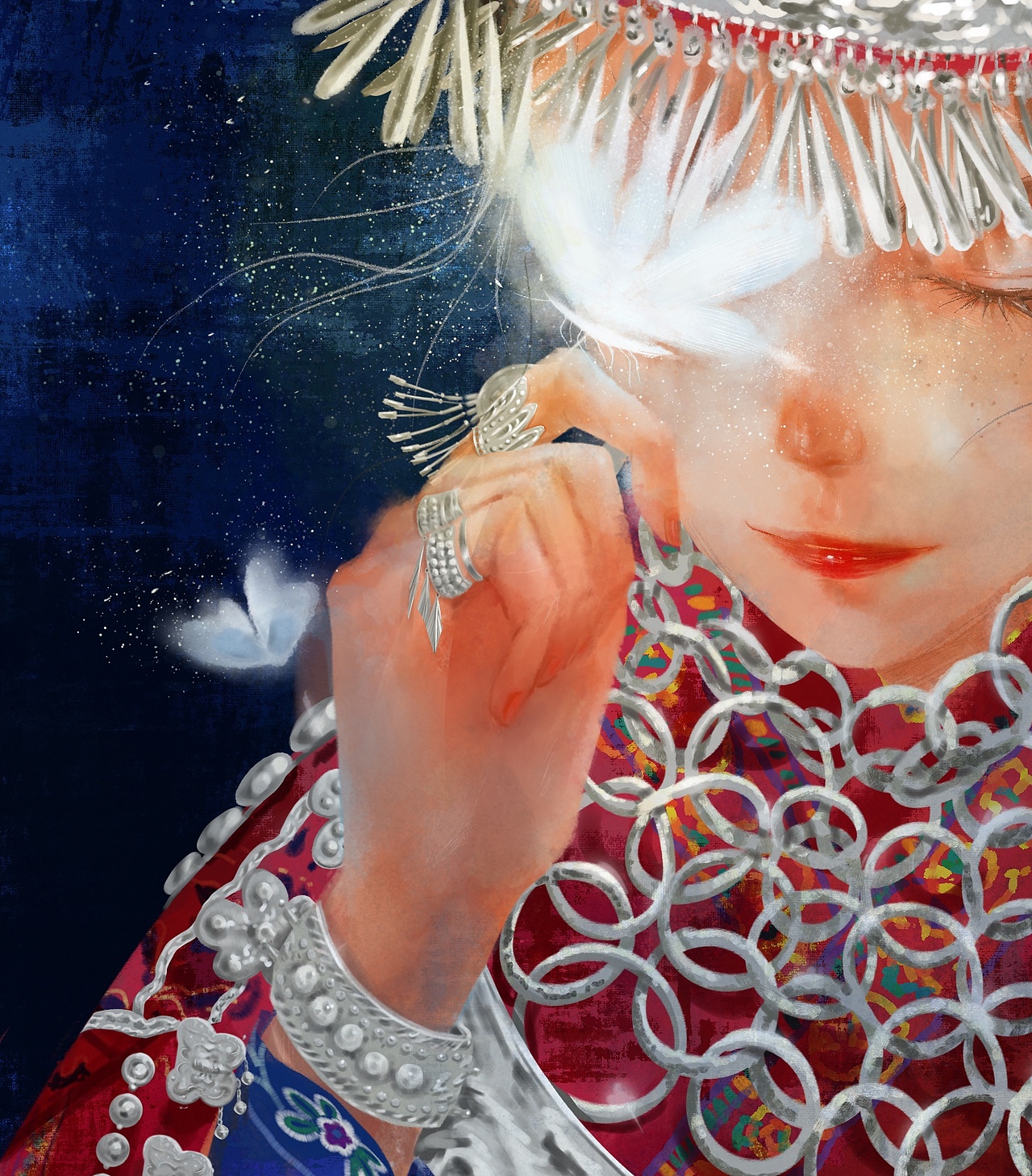 苗族少女插画创作（图ZMzEyNDA4NTU2） - 商业插画 - 站酷设计师小林画画日记原创素材 - 站酷ZCOOL