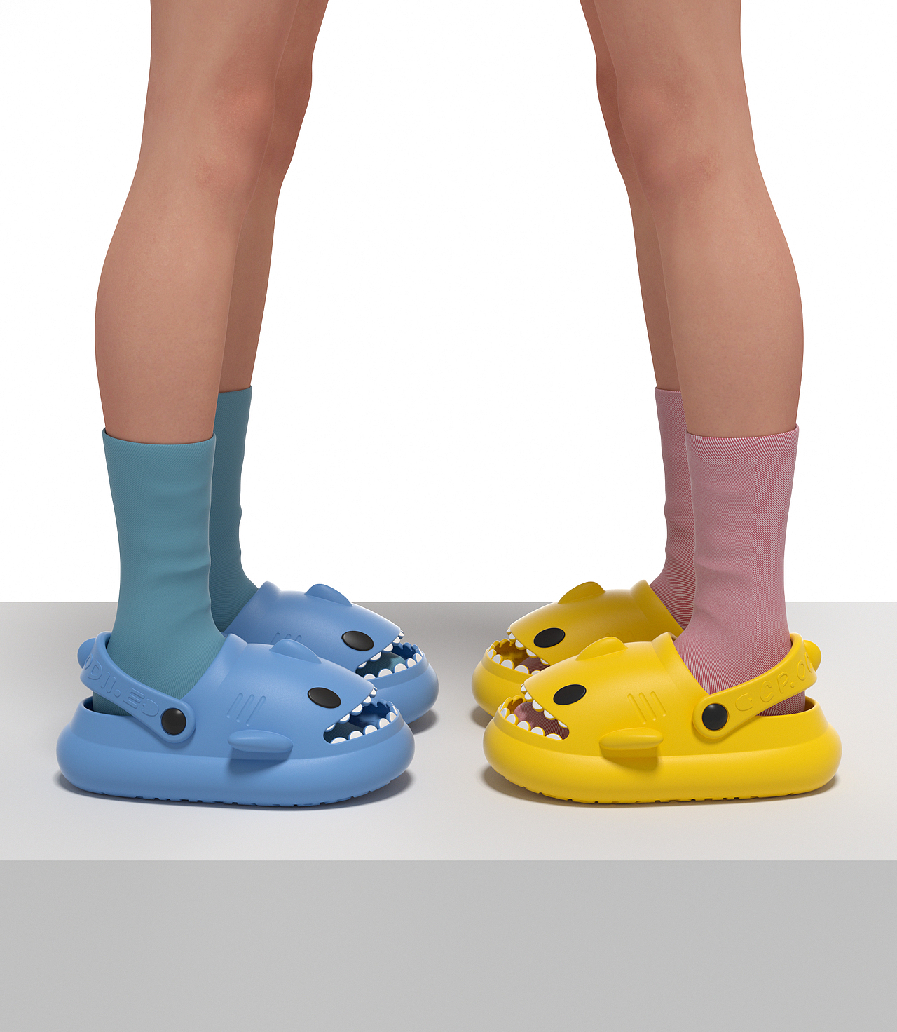 凉拖鞋子3D建模渲染的部分角度展示C4D