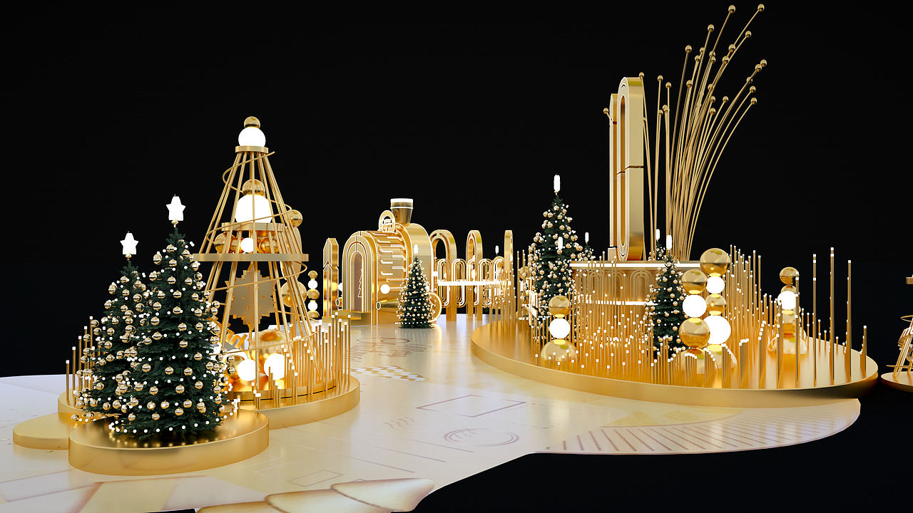 市府恒隆圣诞美陈（图ZMzMxNzM0NDQ0） - 建筑/空间 - 站酷设计师Jasmin_原创素材 - 站酷ZCOOL