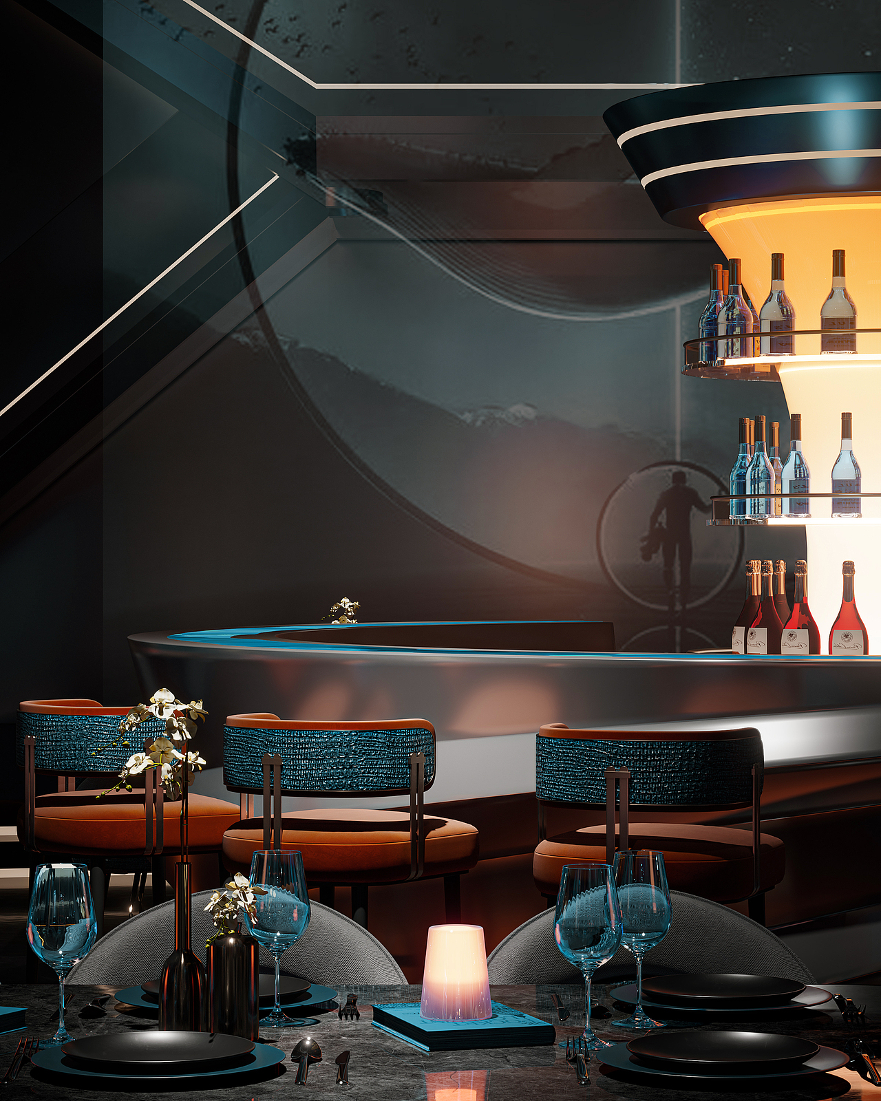 集餐厅、酒吧、卖场一体   视觉表现