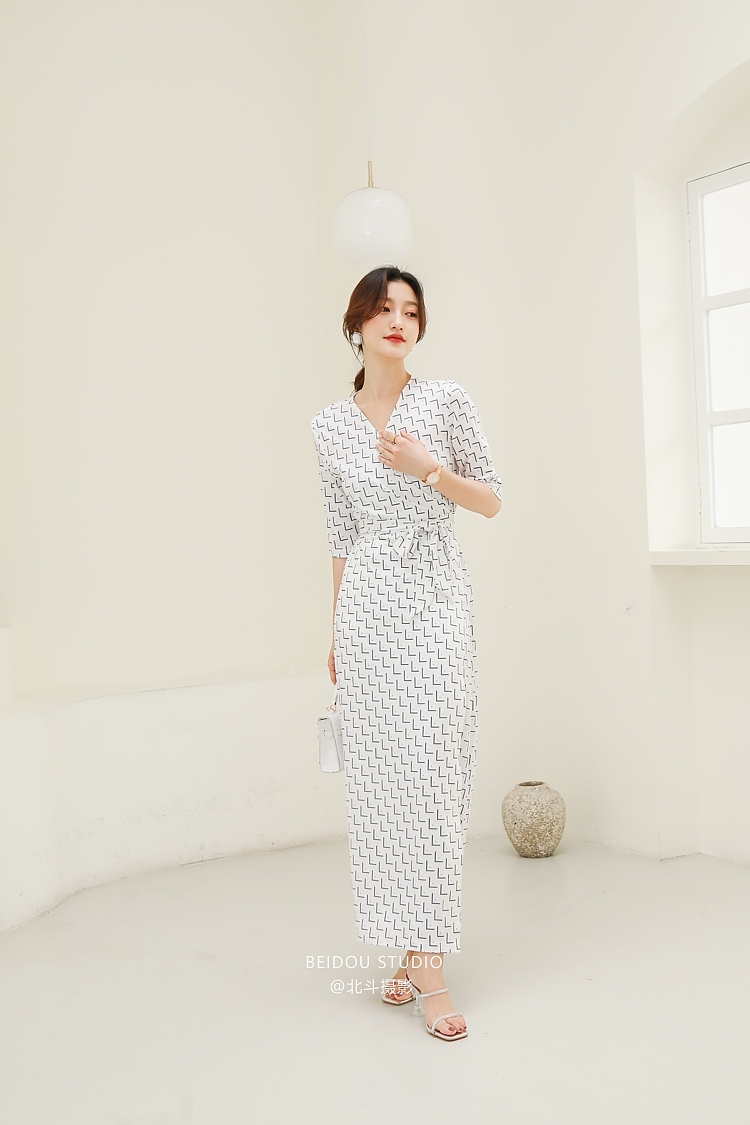 模特 白甜 连衣裙拍摄