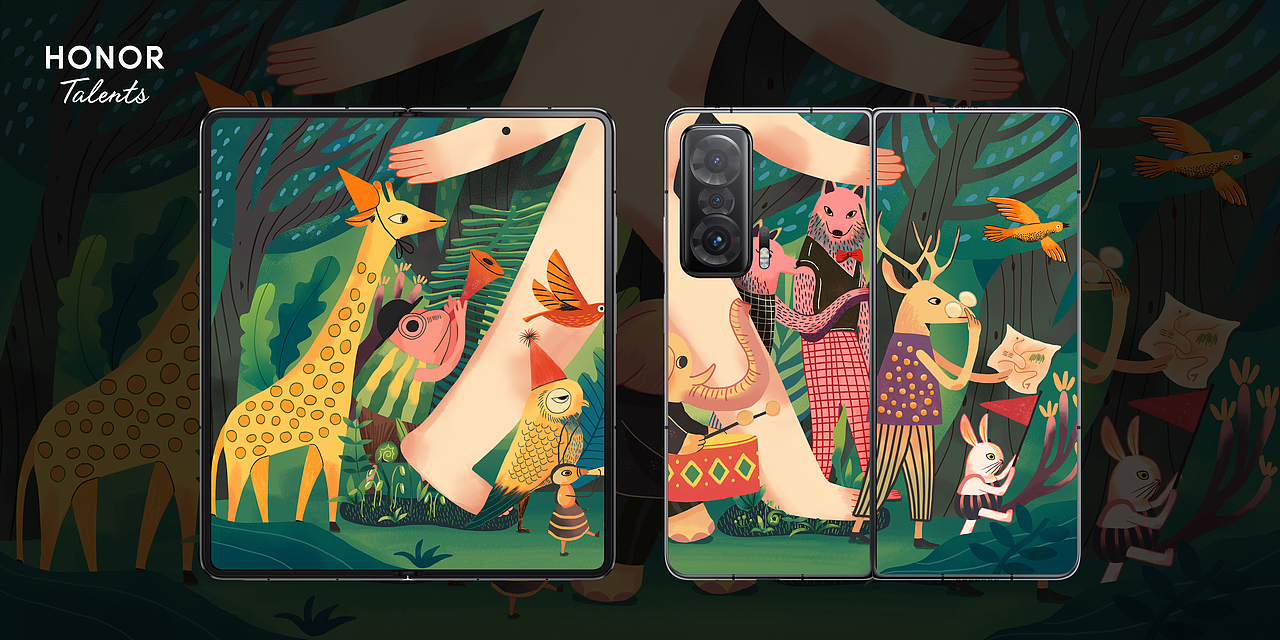 2022荣耀全球设计比赛-自然狂欢曲（图ZMzI0MjAxMDQ4） - 商业插画 - 站酷设计师subatsuki原创素材 - 站酷ZCOOL