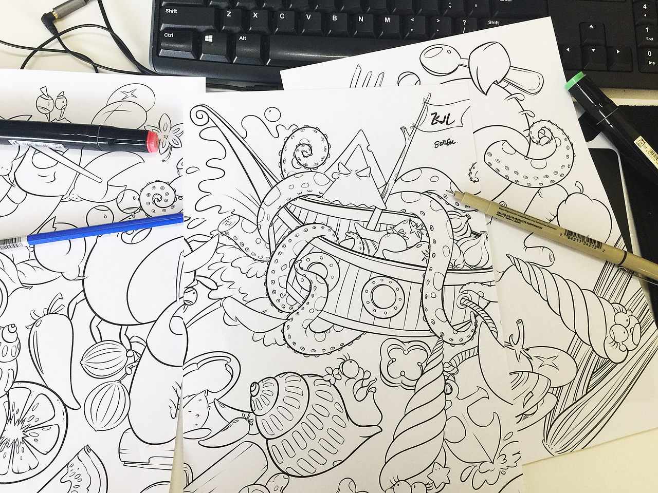 飞儿船长 餐饮插画 绿松鼠IP文创