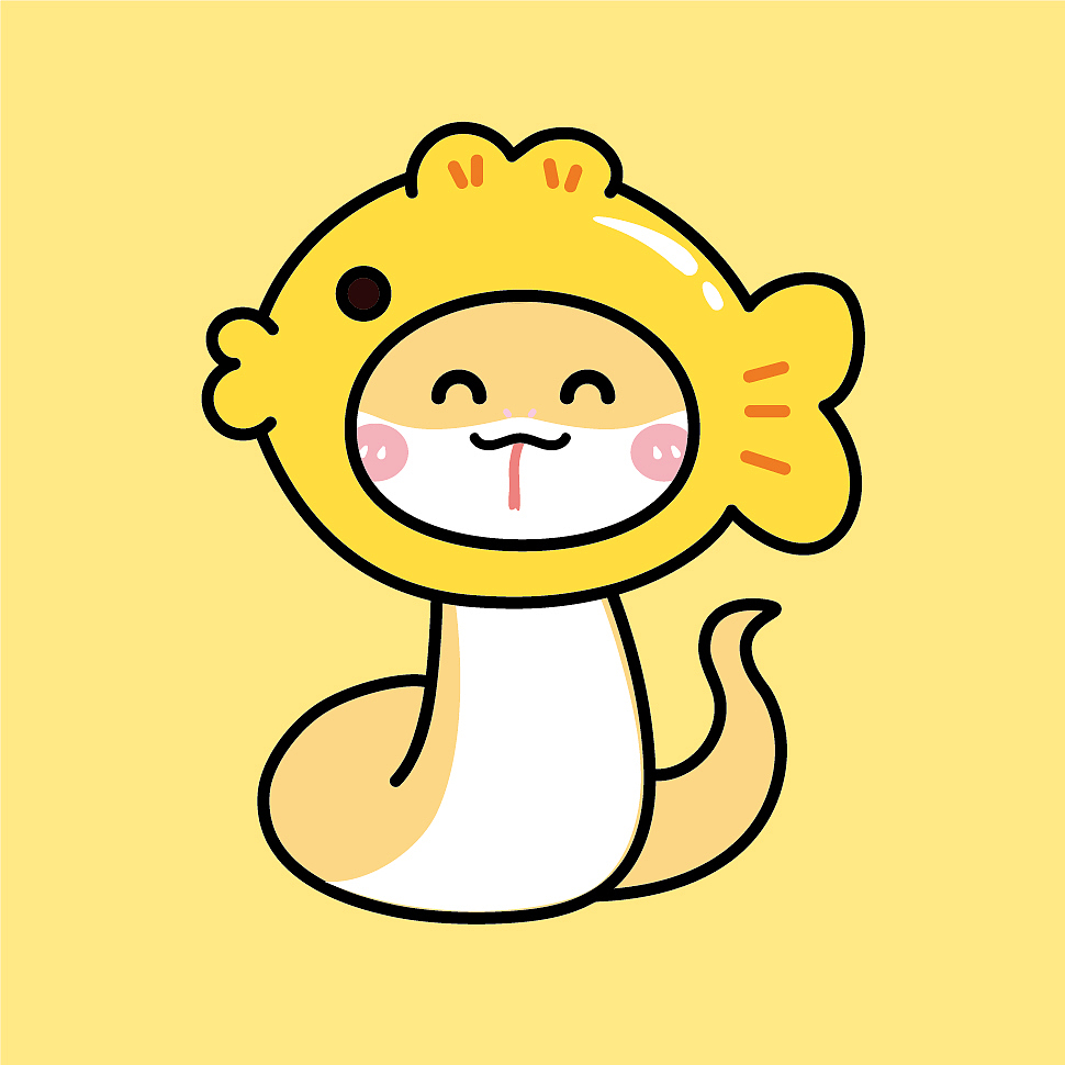 蛇年蛇宝宝卡通插画可爱图片素材头像生肖头像