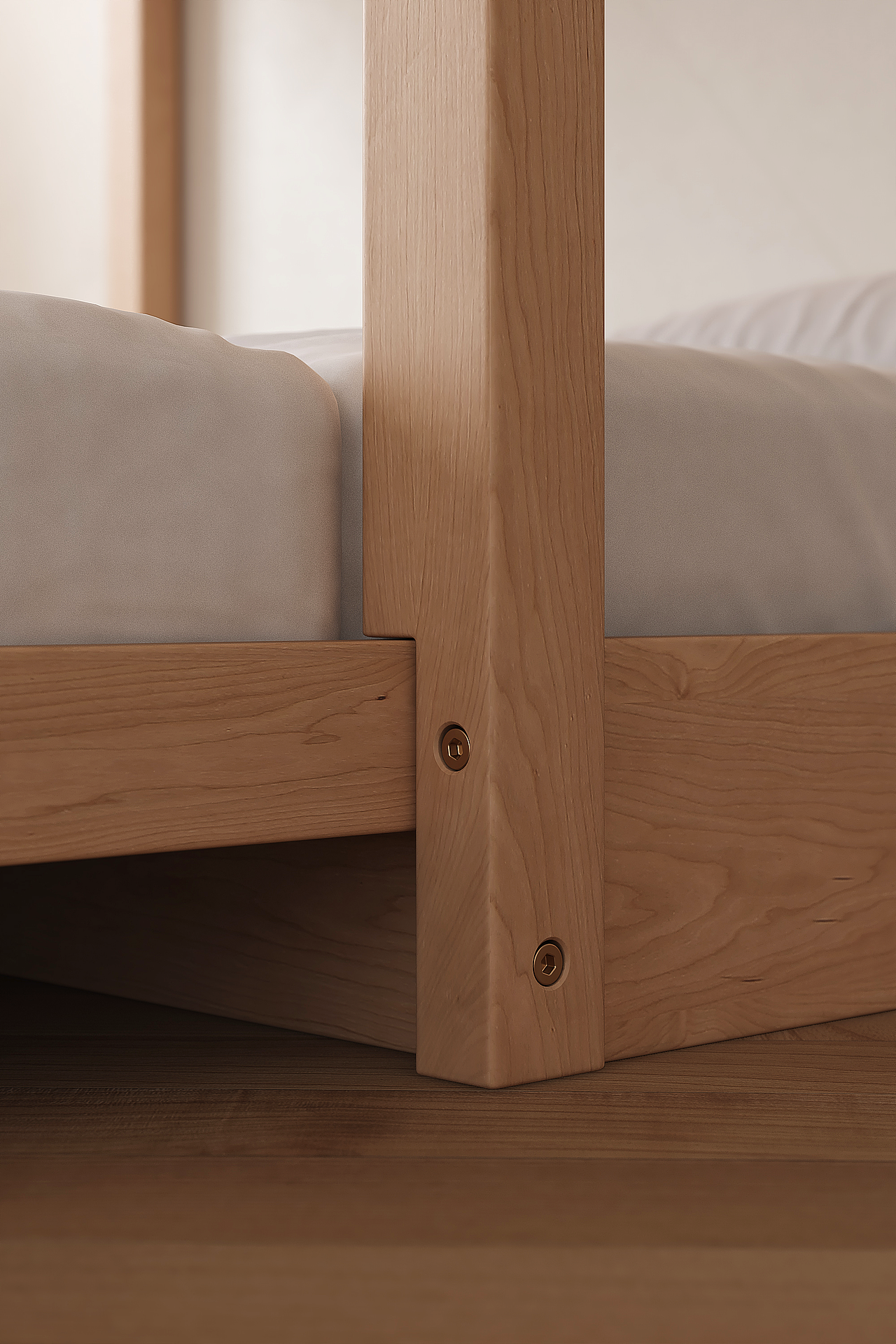 MAX/VR电商樱桃木儿童床渲染