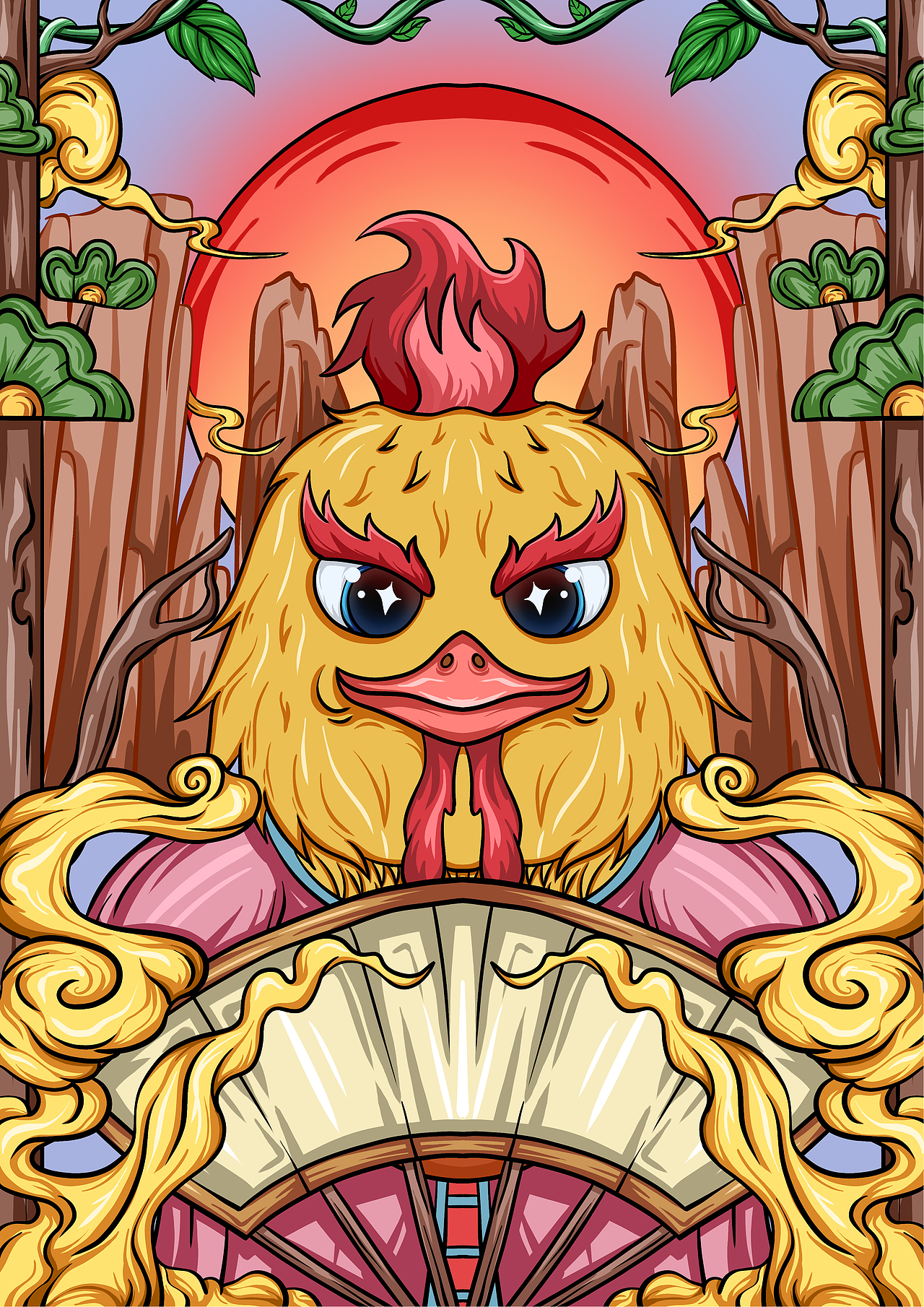 国潮十二生肖插画