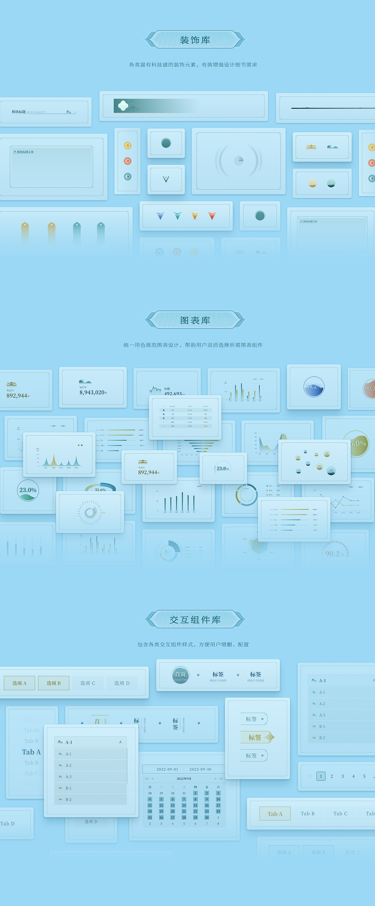 EasyV可视化资源套件|「扁青」— 绿意国风×数据之美