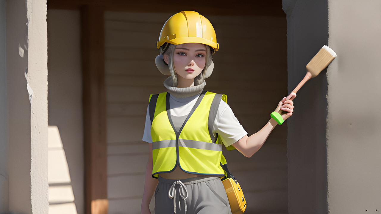 AI一键绘画 《装修科技工匠人物插画》 AI人工智能