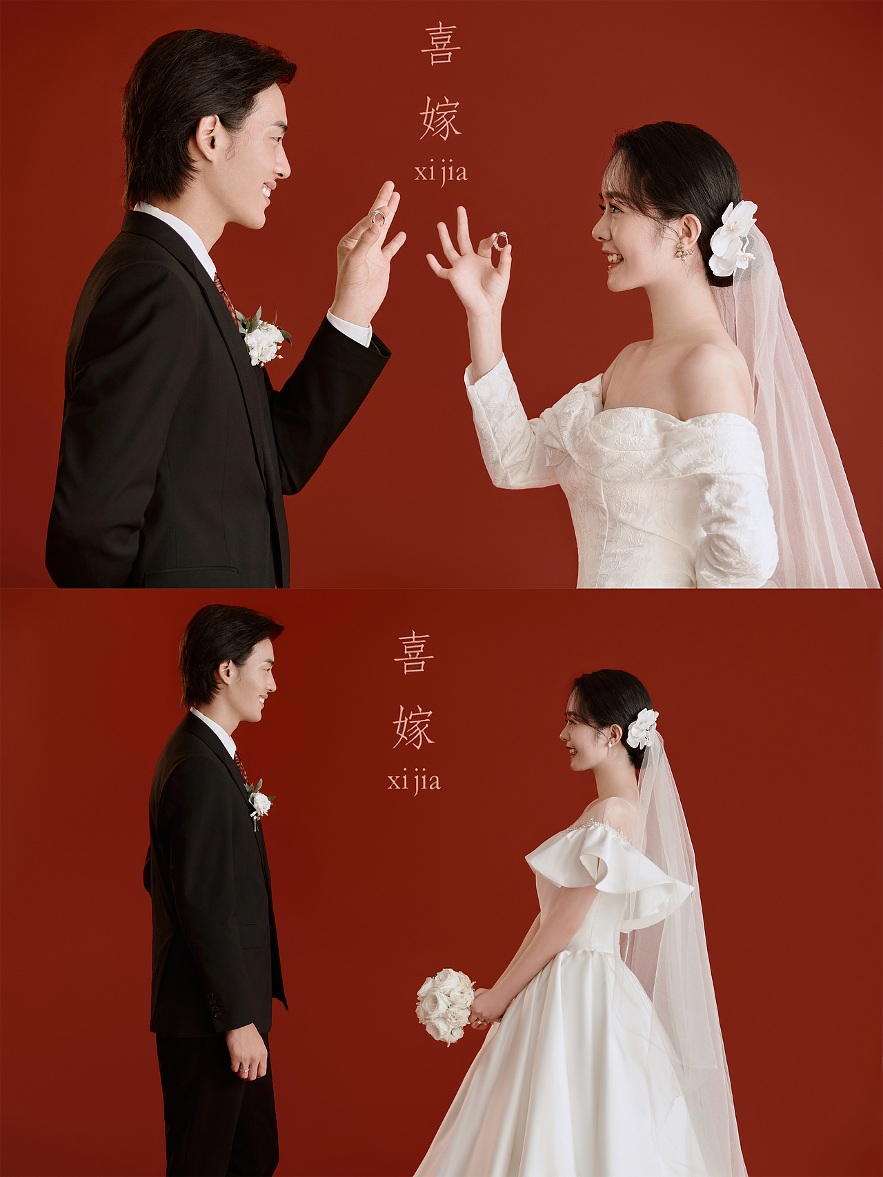好喜欢我的红色轻复古婚纱照,看不腻的心动