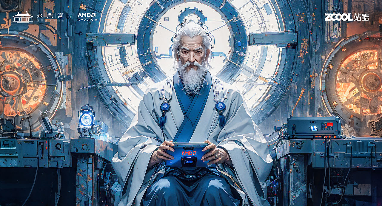 神仙与AI的碰撞：永乐宫太上老君的赛博之旅（图ZMzU4Njk2OTg4） - AI作品 - 站酷设计师呜哩的片子原创素材 - 站酷ZCOOL