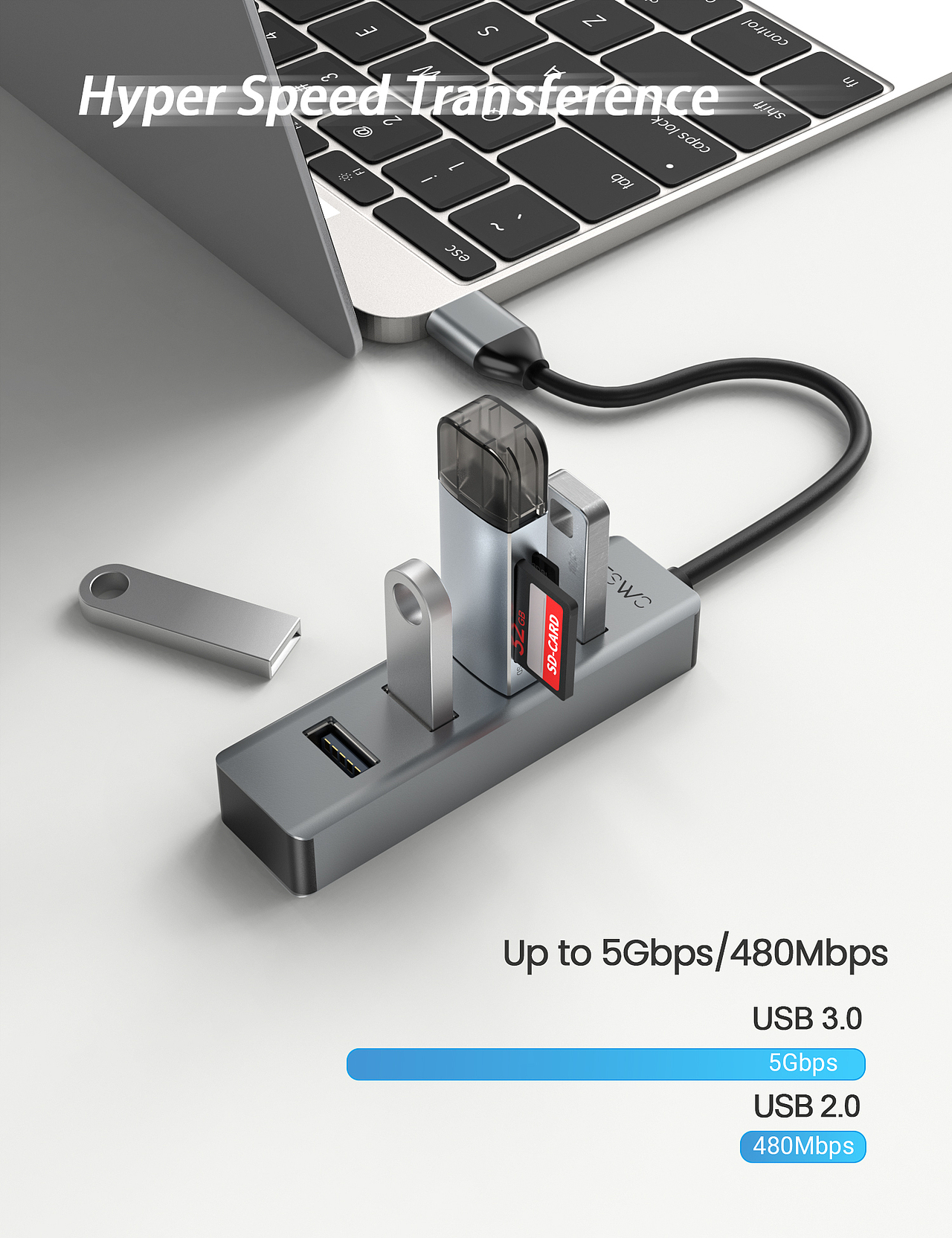 USB C Hub产品3D渲染表现