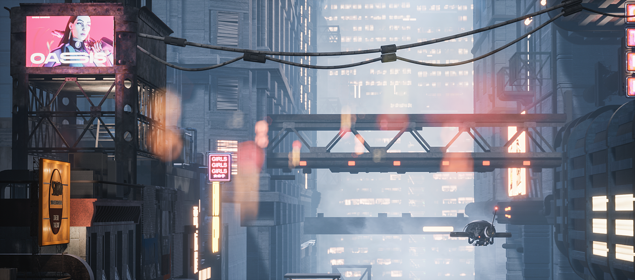 赛博朋克氛围场景搭建