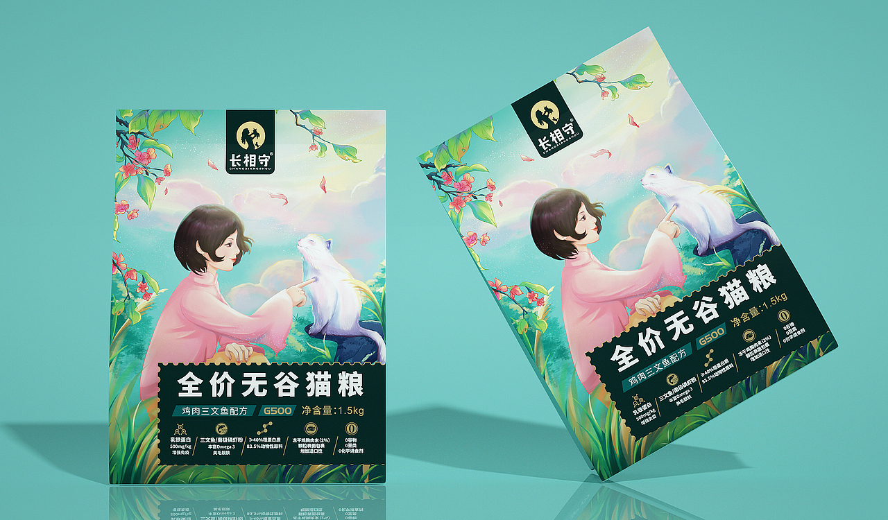 无谷猫粮国风包装设计