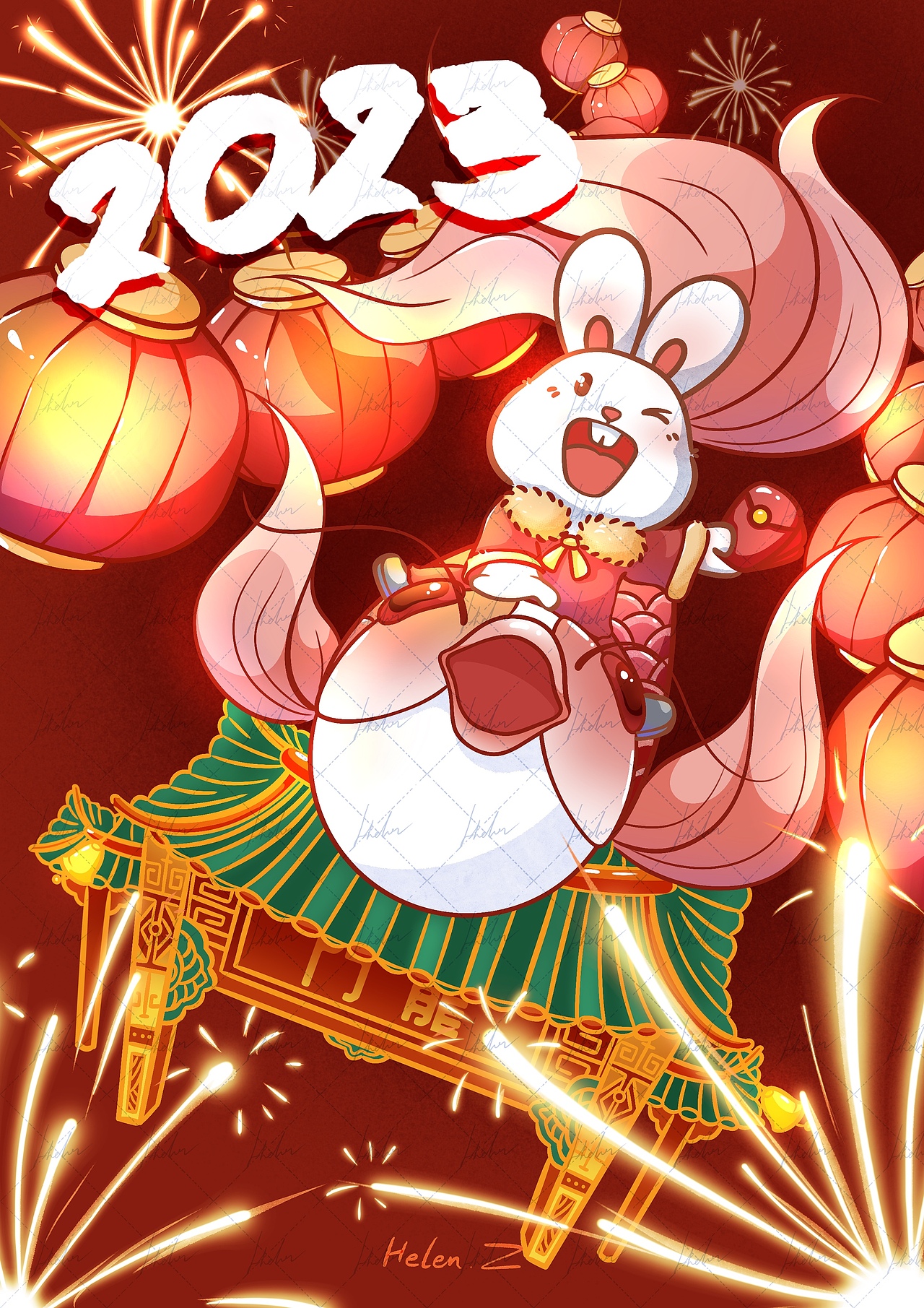 兔子壁纸来一组（图ZMzMyMDM5NTA0） - 商业插画 - 站酷设计师果子工作室原创素材 - 站酷ZCOOL