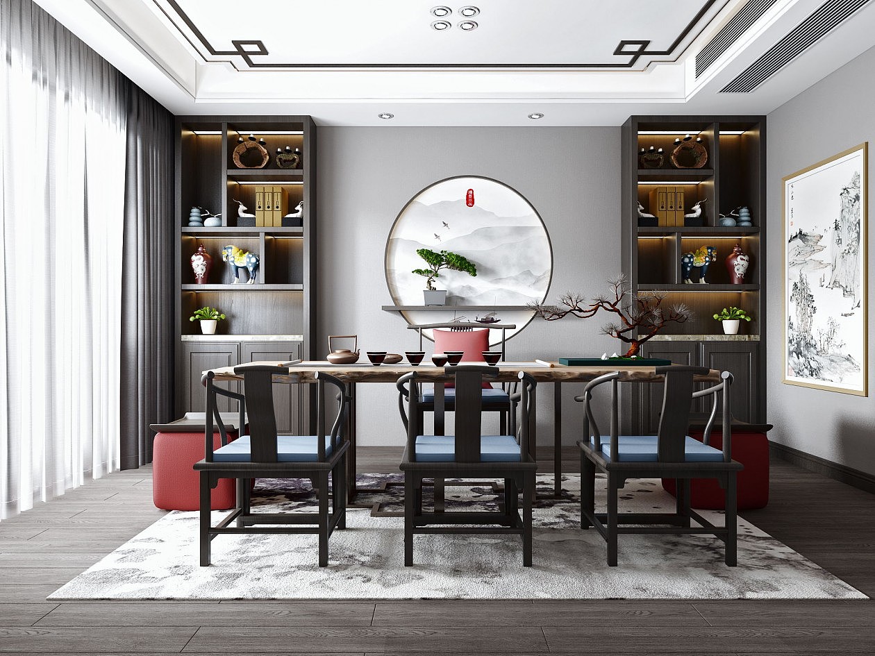 新中式书房效果展示~