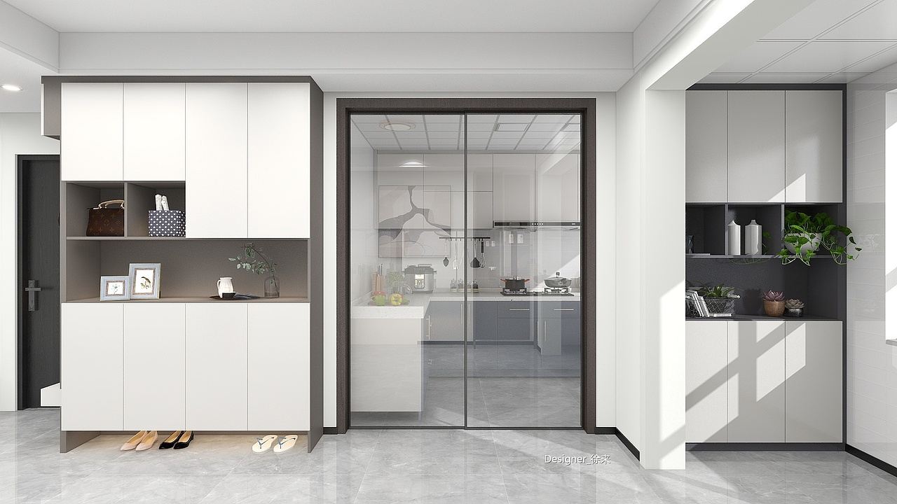 极简|灰与月白木纹之间的交相辉映