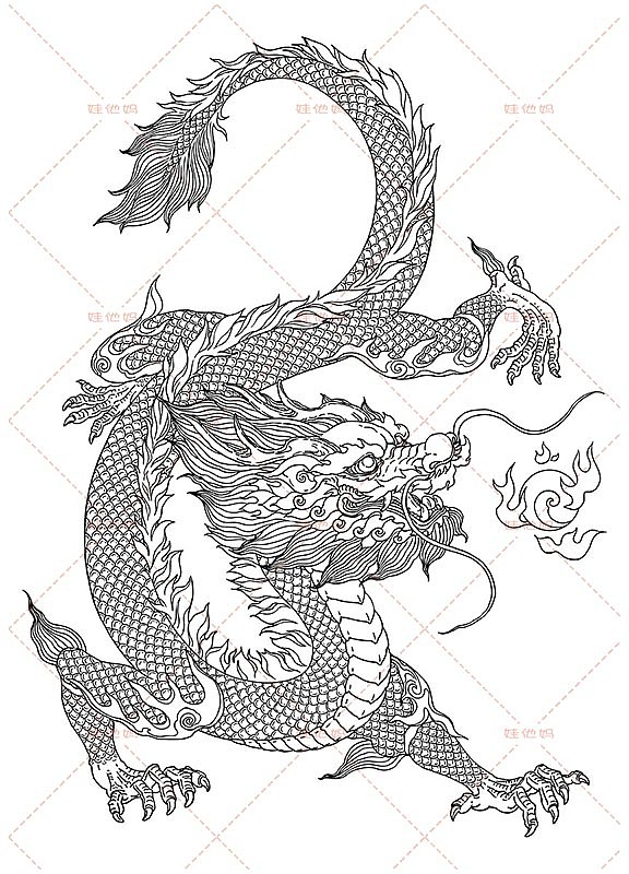 (娃他妈)龙年国潮插画——飞龙在天