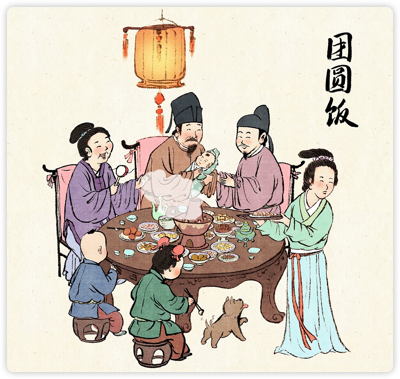 中国古代传统年俗系列（图ZMzI1NjUxMzI0） - 商业插画 - 站酷设计师虚山原创素材 - 站酷ZCOOL