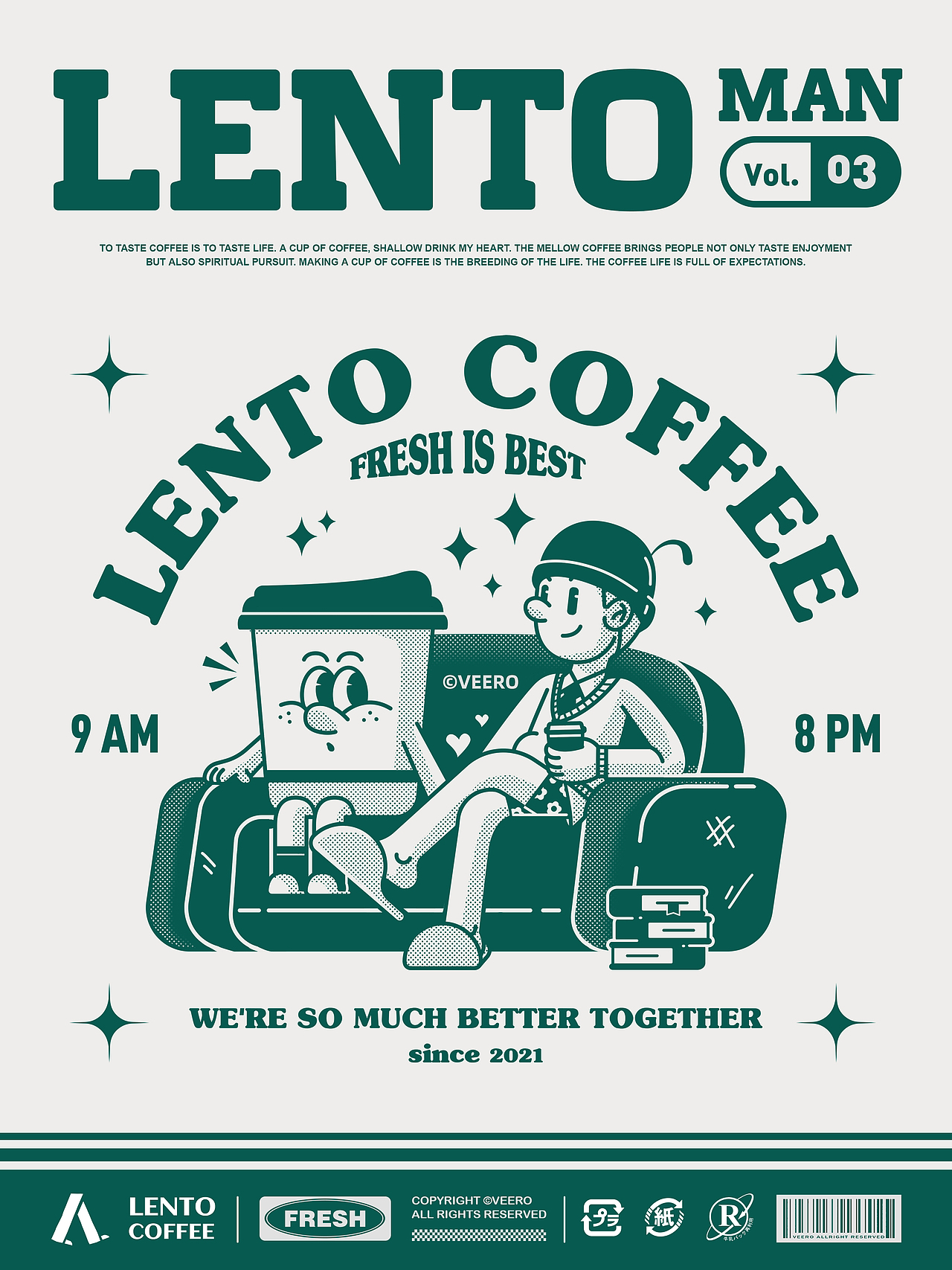 LENTO咖啡插画 | lento man | 包装插画（图ZMzIxMTc4MDg4） - 商业插画 - 站酷设计师VEERO原创素材 - 站酷ZCOOL
