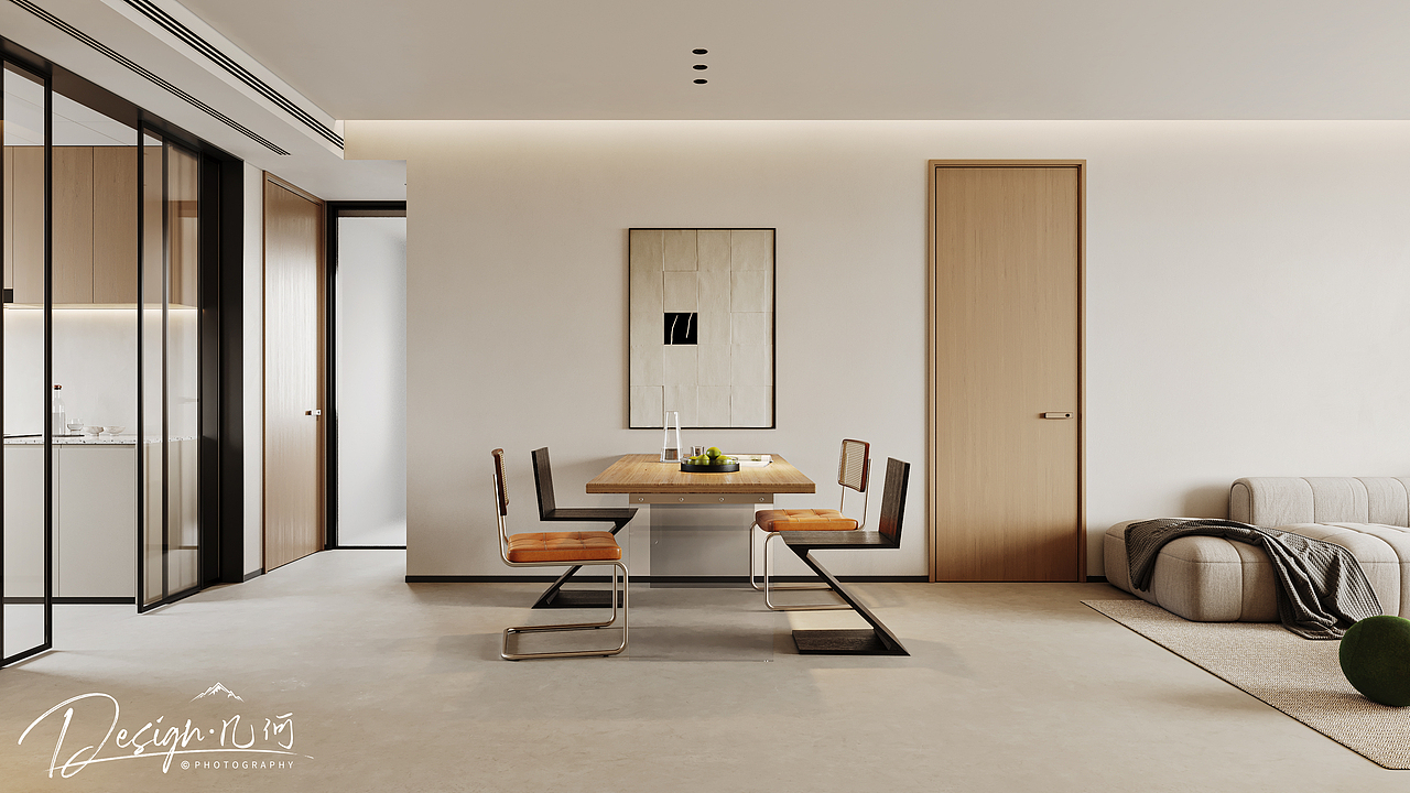 几何空间视觉表现 | 华安府现代奶油风客餐厅