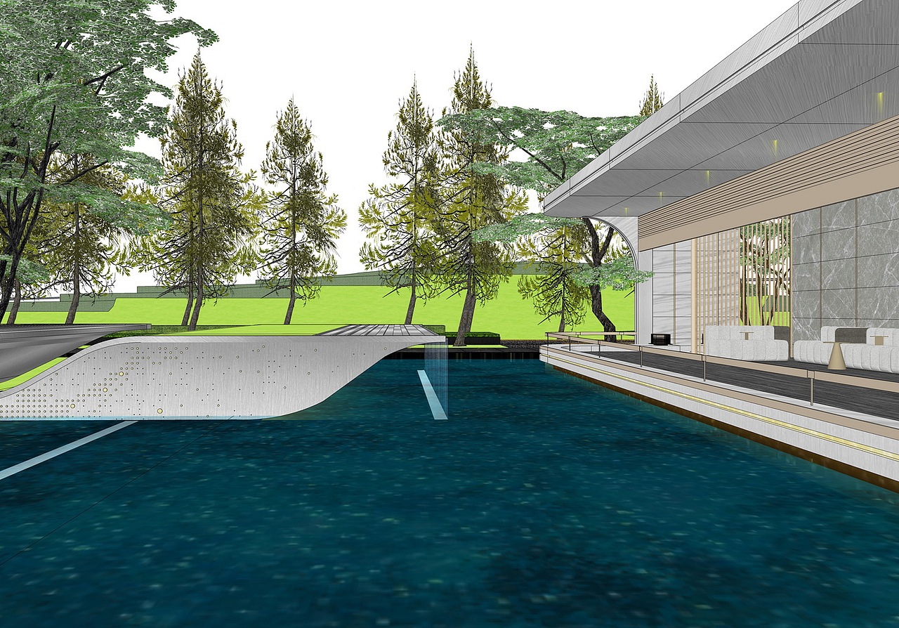 招商示范区景观SU模型下载