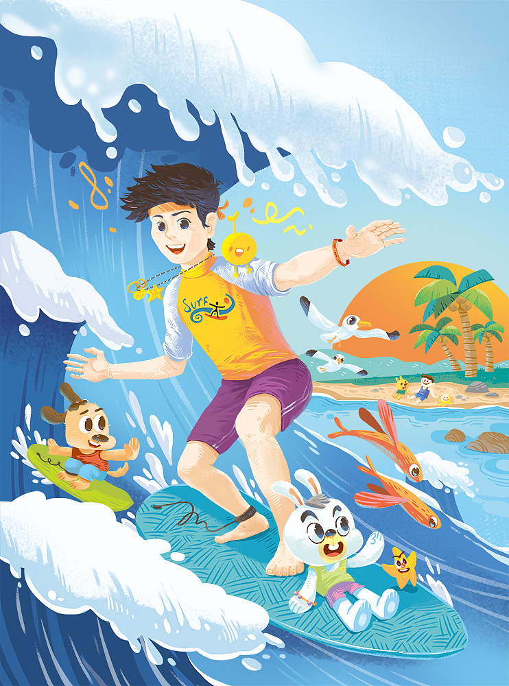 少年插画（图ZMzU3NzcwMDEy） - 儿童插画 - 站酷设计师我是春光原创素材 - 站酷ZCOOL