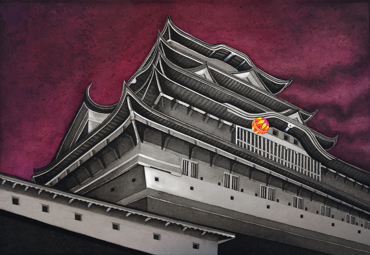 白中南颜彩《日本异色文学经典》封面插画