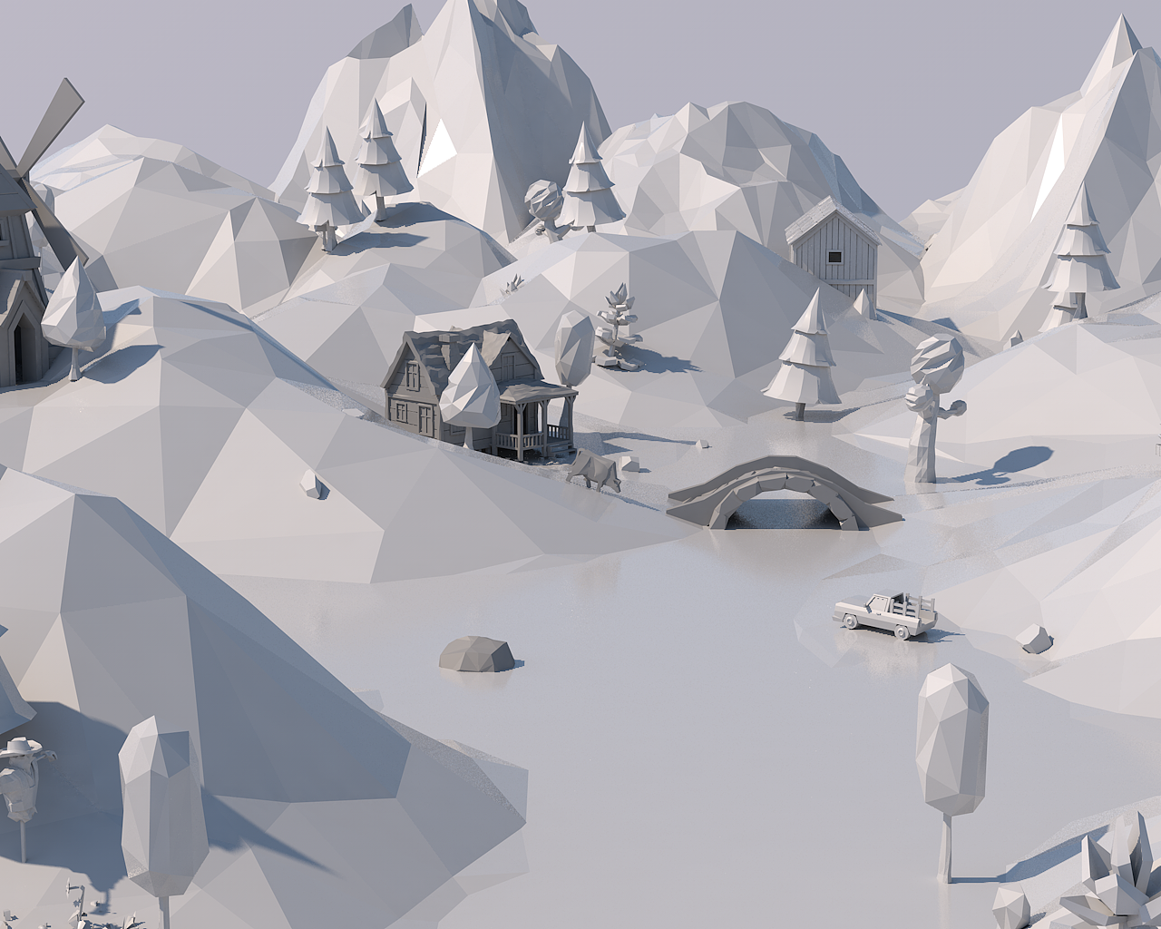Lowpoly_自由山谷_小场景（图ZMzAyNTI3NjE2） - 场景 - 站酷设计师菲兔子原创素材 - 站酷ZCOOL