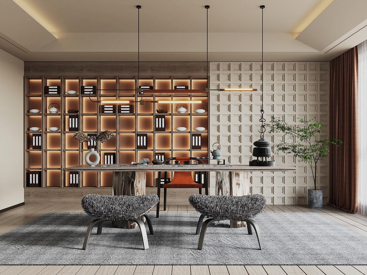 新中式茶室合集_1992效果图小李-站酷zcool