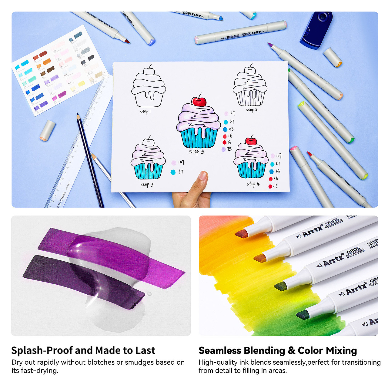 跨境电商-马克笔画材海报+亚马逊套图（图ZMzI1OTQ5OTcy） - 产品摄影 - 站酷设计师YipGaJam原创素材 - 站酷ZCOOL