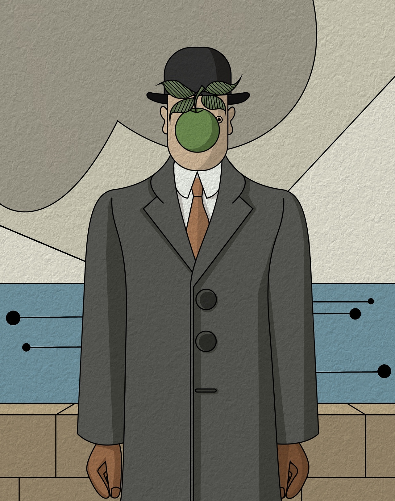 世界名画转插画—马格利特《人类之子》