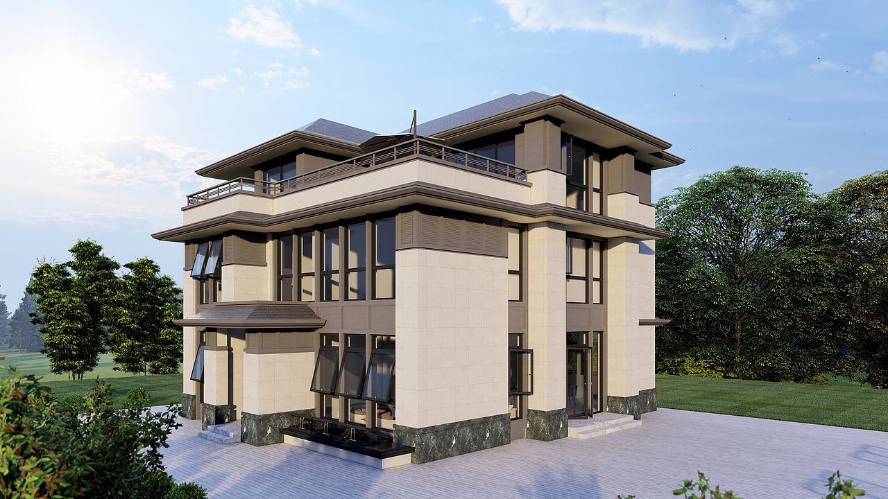 独栋别墅门窗设计（图ZMzAzMTUxNTI0） - 建筑/空间 - 站酷设计师Z300237288原创素材 - 站酷ZCOOL