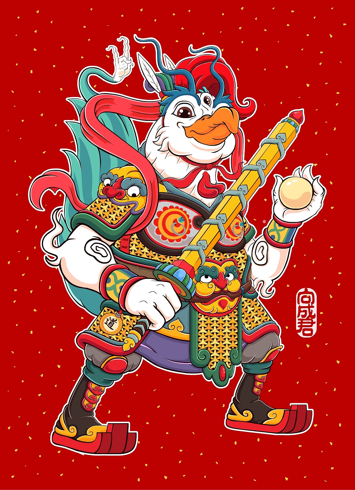 向成君原创画-《十二生肖门神》（图ZMzE3NDgxMDc2） - 商业插画 - 站酷设计师向成君原创素材 - 站酷ZCOOL