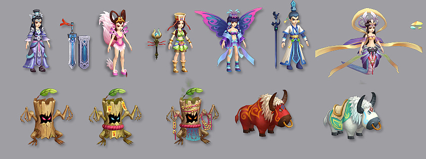 三渲染二卡通角色（图ZMzI5NDcxODM2） - 游戏UI - 站酷设计师丸酱菌原创素材 - 站酷ZCOOL