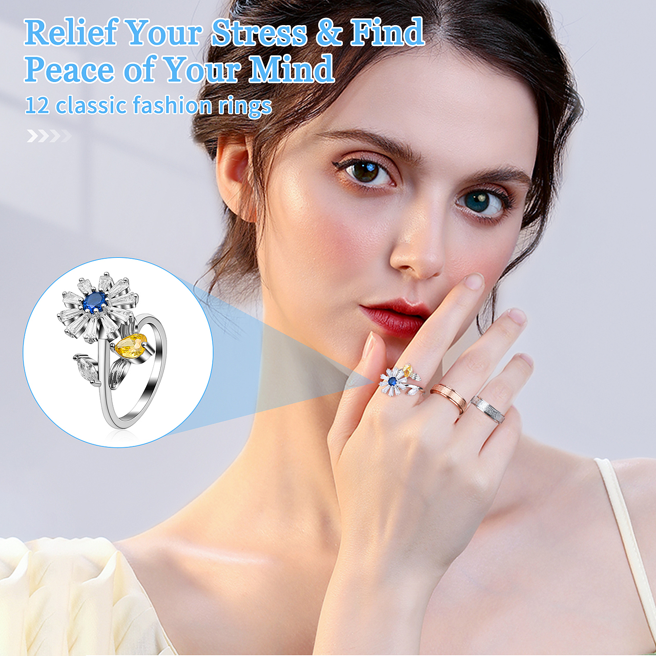 亚马逊主图 - 12金属戒指