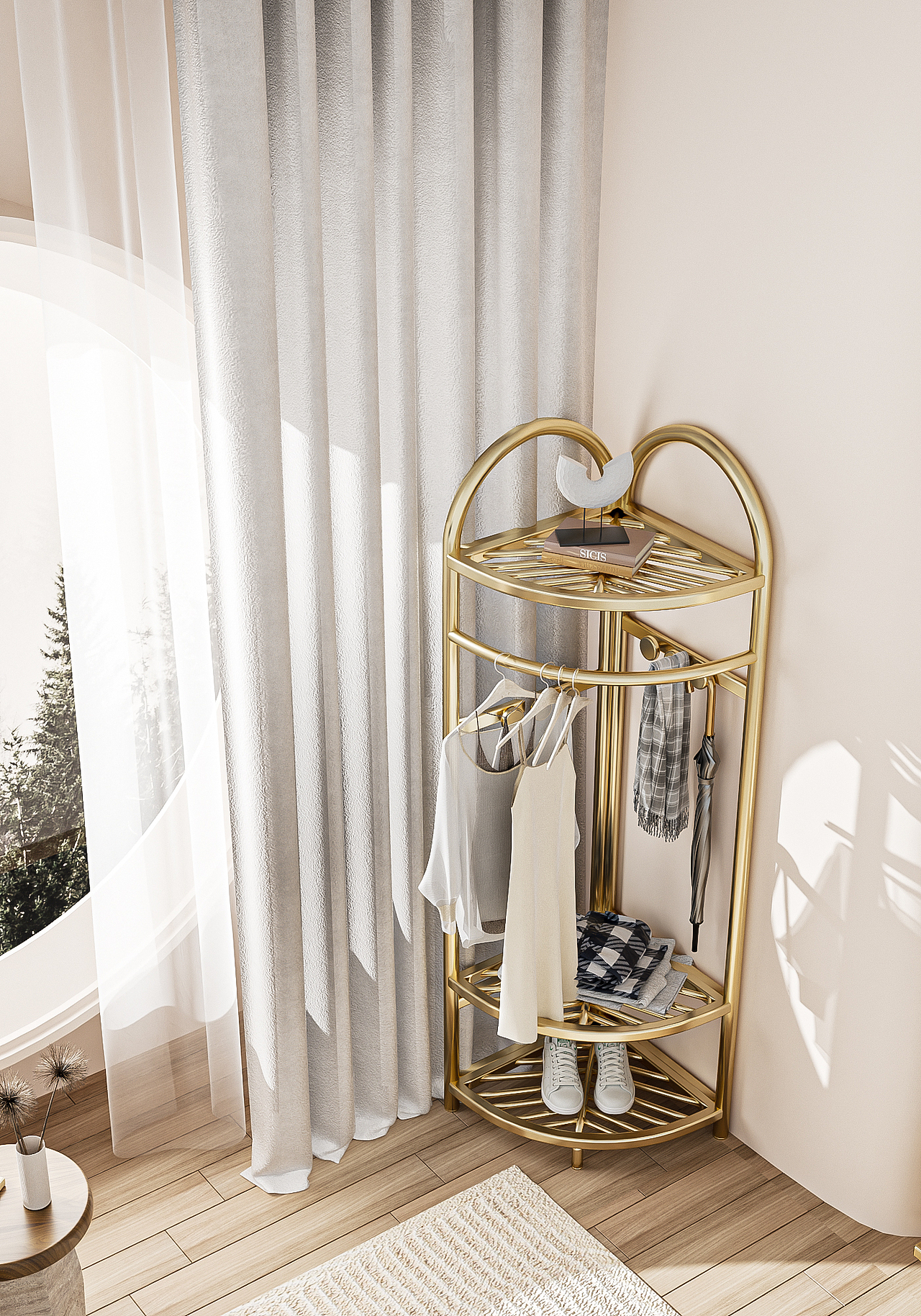 卧室客厅衣帽架/折叠碗碟架