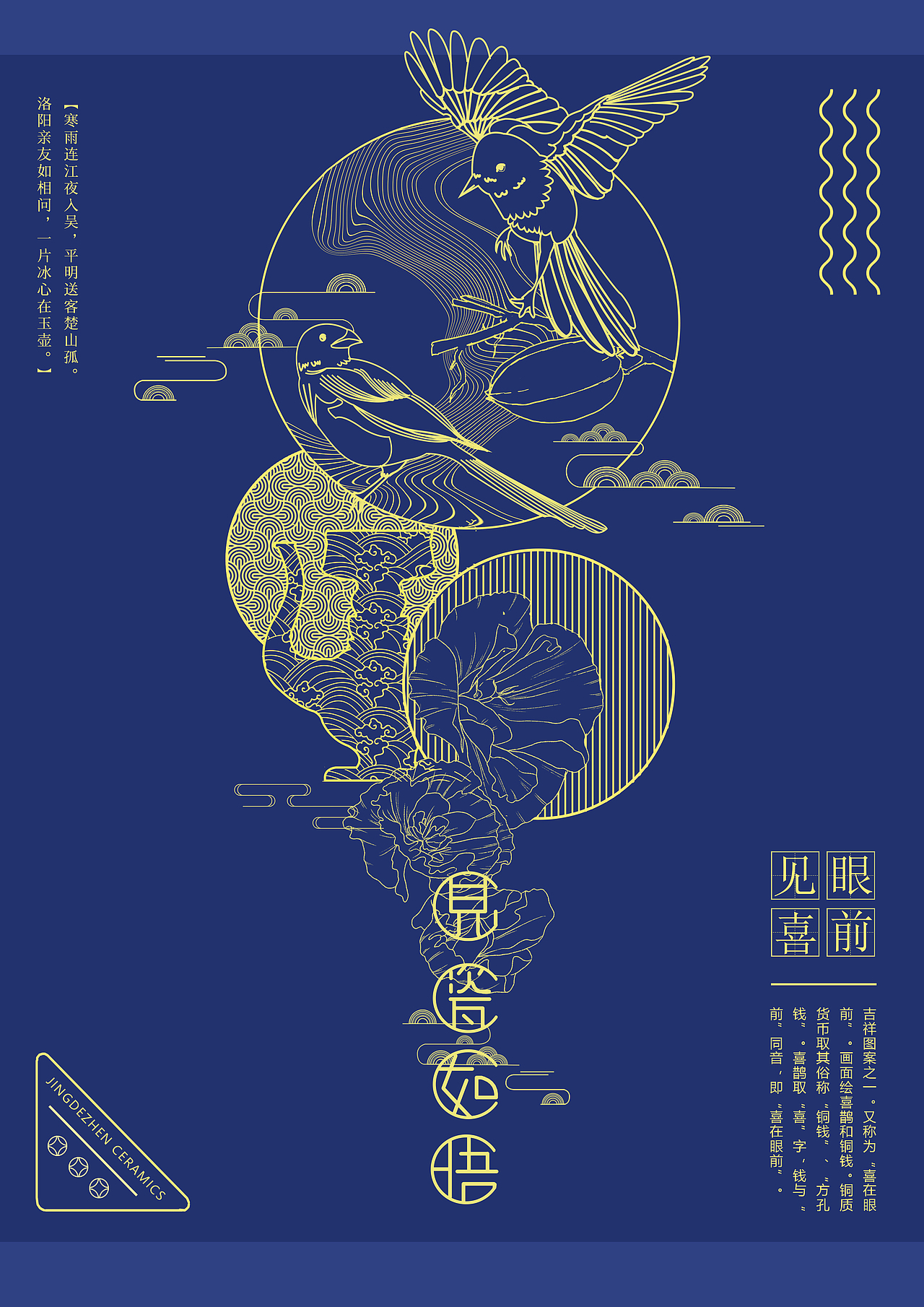 传统纹样/瓷器/字体/成语典故-线描海报设计