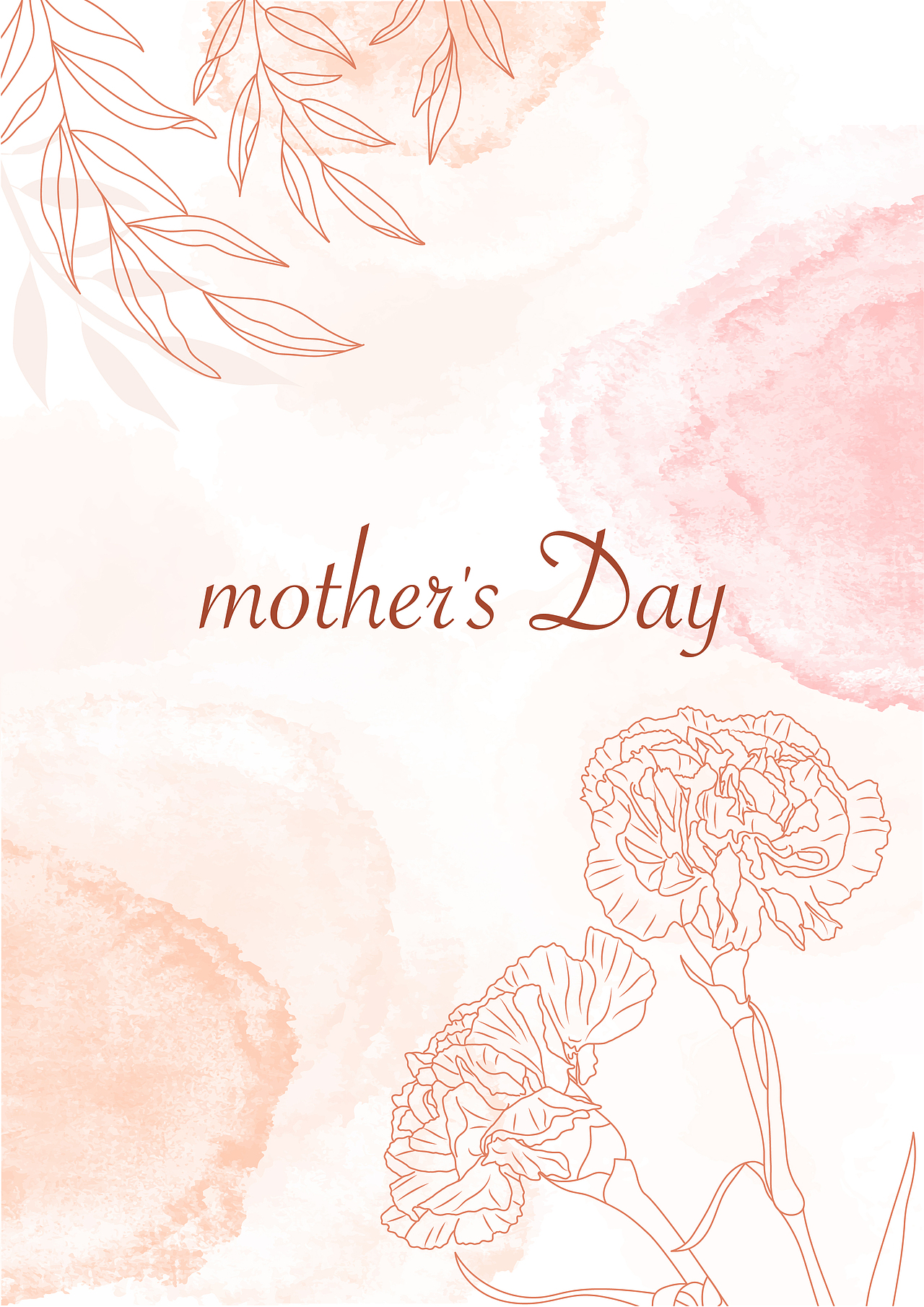 母亲节手绘植物海报