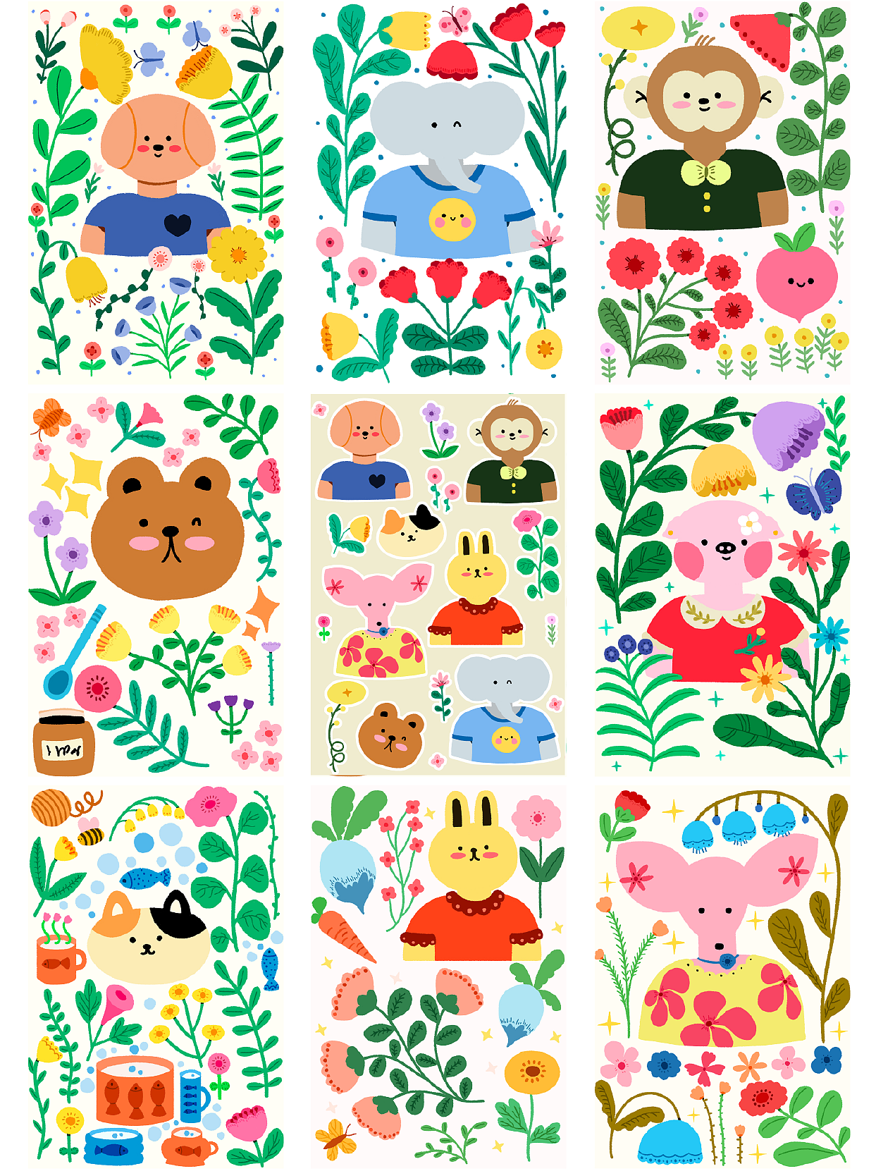 小動物們（圖ZMzQ1MzQ1NzEy） - 商業(yè)插畫 - 站酷設(shè)計師柒一二原創(chuàng)素材 - 站酷ZCOOL