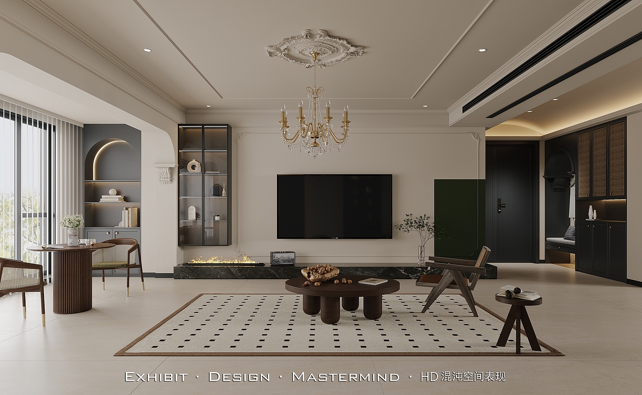 新作 ×现代简欧 平层客餐厅 ▏混沌空间视觉表现